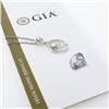 Image 2 : 14k White Gold 2.06 ctw GIA Large Diamond Open Swirl Dangle Pendant w/ Dual Chai