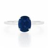 Image 4 : 14k White Gold GIA 1.53 ctw Burma NO HEAT Oval Blue Sapphire Solitaire Petite Ri