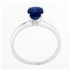 Image 8 : 14k White Gold GIA 1.53 ctw Burma NO HEAT Oval Blue Sapphire Solitaire Petite Ri