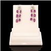 Image 1 : 4.85 ctw UNHEATED Purple Pink Kashmir Sapphire and 0.52 ctw Diamond Platinum Ear