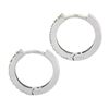 Image 5 : NEW Classic 14k White Gold .20 ctw Pave Diamond 12.2mm Petite Huggie Hoop Earrin