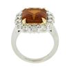 Image 8 : NEW Plat. & 18K Gold 10.7 ctw GIA Vivid Orange Sapphire Diamond Halo Cocktail Ri