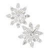 Image 1 : Vintage Platinum 6.4 ctw Pear Marquise Diamond Large Snowflake Spray Stud Earrin