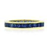 Image 4 : Vintage 18k Gold 3 ctw GIA French Square Cut Sapphire Channel Eternity Band Ring