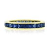 Image 6 : Vintage 18k Gold 3 ctw GIA French Square Cut Sapphire Channel Eternity Band Ring