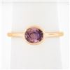 Image 1 : NEW 14k Rose Gold 1.01 ctw Oval GIA NO HEAT Pink Sapphire Bezel Set Solitaire Ri