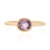 Image 4 : NEW 14k Rose Gold 1.01 ctw Oval GIA NO HEAT Pink Sapphire Bezel Set Solitaire Ri