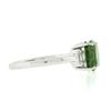 Image 4 : 14K White Gold 3.04 ctw Cushion Green Chrome Tourmaline w/ Diamond Accent Ring