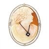 Image 1 : Vintage 14k Gold Carved Shell Cameo & Detailed Filigree Frame Pin Brooch Pendant