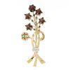 Image 1 : Unique Vintage 14k Gold Custom Star Garnet Emerald Diamond Bundle Bouquet Brooch