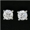 Image 3 : Antique Platinum .78 ctw Old European Diamond 4 Prong Basket Classic Stud Earrin
