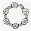 Image 4 : Antique Lauritz Jensen Pierced Silver Foliage L.J 830S 14 Moonstone Bracelet