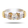 Image 1 : 0.71 ctw SI2 CLARITY CENTER Diamond 18K White and Yellow Gold Ring (1.51 ctw Dia