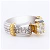 Image 3 : 0.71 ctw SI2 CLARITY CENTER Diamond 18K White and Yellow Gold Ring (1.51 ctw Dia