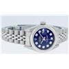 Image 3 : Rolex Ladies Stainless Steel Quickset Blue Diamond Datejust Wristwatch 26MM