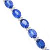 Image 6 : NEW 14k Gold 37.71 ctw Alternating Oval Tanzanite & Round Diamond Tennis Bracele