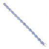 Image 7 : NEW 14k Gold 37.71 ctw Alternating Oval Tanzanite & Round Diamond Tennis Bracele