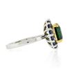 Image 5 : 18k TT Gold 2.83 ctw GIA Oval Green Tsavorite & Round Sapphire Halo Cocktail Rin