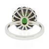 Image 7 : 18k TT Gold 2.83 ctw GIA Oval Green Tsavorite & Round Sapphire Halo Cocktail Rin