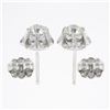 Image 4 : NEW 14K White Gold 0.85 ctw European Diamond Buttercup Prong Flower Stud Earring