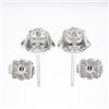 Image 5 : NEW 14K White Gold 0.85 ctw European Diamond Buttercup Prong Flower Stud Earring