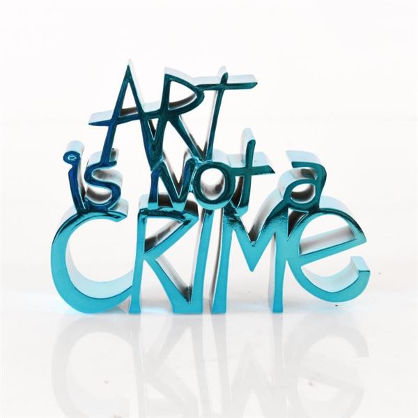 Art Is Not a Crime (Chrome Blue) by Mr Brainwash,