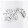 Image 2 : Vintage Platinum 2.53 ctw GIA D/IF Marquise Floral Wrap Diamond Baguette Ring