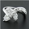 Image 3 : Vintage Platinum 2.53 ctw GIA D/IF Marquise Floral Wrap Diamond Baguette Ring