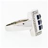 Image 5 : De Hago 18k White Gold 2.65 ctw Sapphire Diamond Square Dome Platter Cocktail Ri
