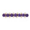 Image 1 : Antique Victorian 14k Gold 4.2mm Old Round Amethyst & Seed Pearl Bar Pin Brooch