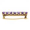 Image 5 : Antique Victorian 14k Gold 4.2mm Old Round Amethyst & Seed Pearl Bar Pin Brooch