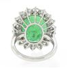Image 7 : QUALITY Platinum 18k Gold 17.34 ctw AGL Large Oval Emerald & Diamond Halo Ring