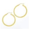 Image 4 : NEW Classic 14K Yellow Gold 3.9mm Wide Plain Polished Round Hoop Snap Earrings