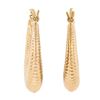Image 3 : Classic 14K Rose Gold 24.9mm Polished Finish Ribbed Puffed Hoop Earrings