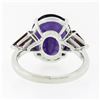 Image 7 : Vintage 18K Gold Large Oval Amethyst w/ Trillion Rhodolite Garnet 3 Stone Ring
