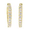 Image 1 : NEW 14k Yellow Gold 0.25 ctw Pave Round Diamond 12.2mm Petite Huggie Hoop Earrin