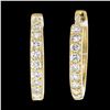 Image 2 : NEW 14k Yellow Gold 0.25 ctw Pave Round Diamond 12.2mm Petite Huggie Hoop Earrin