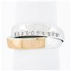 Image 1 : 14k Two Tone Gold 0.05 ctw Pave Diamond Polished Crossover Wide Dual Band Ring