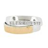 Image 4 : 14k Two Tone Gold 0.05 ctw Pave Diamond Polished Crossover Wide Dual Band Ring