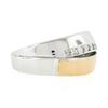 Image 5 : 14k Two Tone Gold 0.05 ctw Pave Diamond Polished Crossover Wide Dual Band Ring