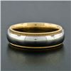 Image 2 : Men's 18k White and Yellow Gold 5.5mm Milgrain Edged Band Ring