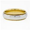 Image 5 : Men's 18k White and Yellow Gold 5.5mm Milgrain Edged Band Ring