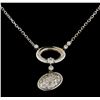 Image 2 : 0.68 ctw Diamond Necklace - 14KT White Gold