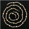 Image 6 : Vintage 14k Gold White & Angel Skin Coral Carved Bead Necklace & Bracelet Set