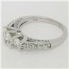 Image 3 : 14k White Gold 1.50 ctw Oval 3 Stone Diamond Promise Engagement Ring w/ Accents
