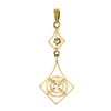 Image 4 : Antique 14K Gold 0.12 ctw Round Diamond Open Target Drop Dangle Lavalier Pendant