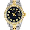 Image 1 : Rolex Ladies Quickset Two Tone Black Diamond Lugs Datejust Wristwatch 26MM