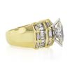 Image 5 : 18k Gold 3.97 ctw GIA Marquise Diamond w/ Baguette Sides Wide Engagement Ring