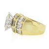Image 6 : 18k Gold 3.97 ctw GIA Marquise Diamond w/ Baguette Sides Wide Engagement Ring