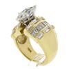 Image 9 : 18k Gold 3.97 ctw GIA Marquise Diamond w/ Baguette Sides Wide Engagement Ring